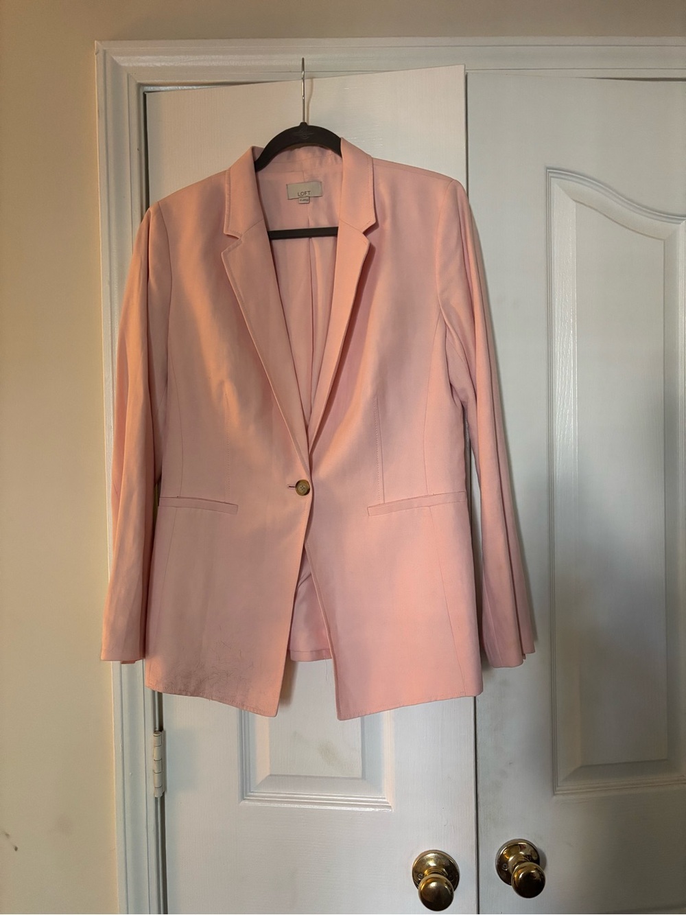 LOFT Light Pink Single-Button Blazer